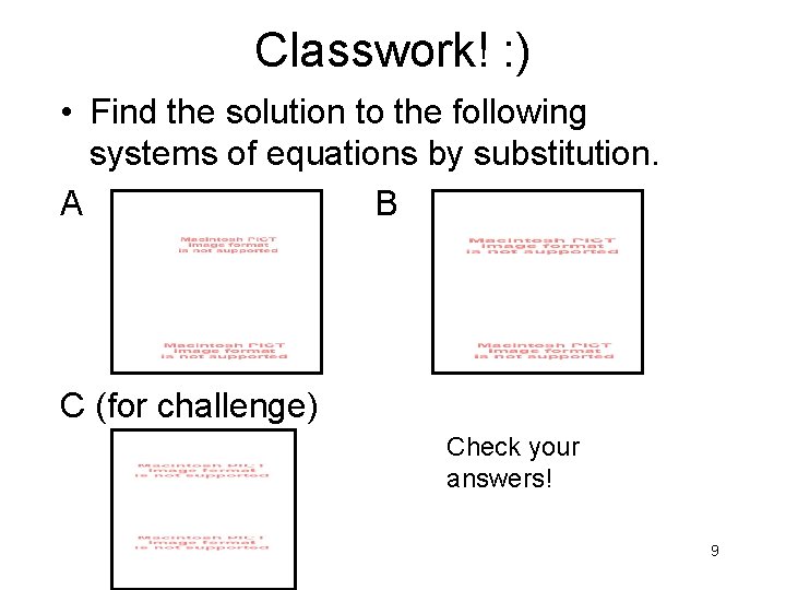 Systems of Linear Equations Solving by Substitution 1