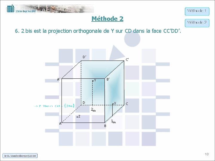 Méthode 2 6. 2 bis est la projection orthogonale de Y sur CD dans