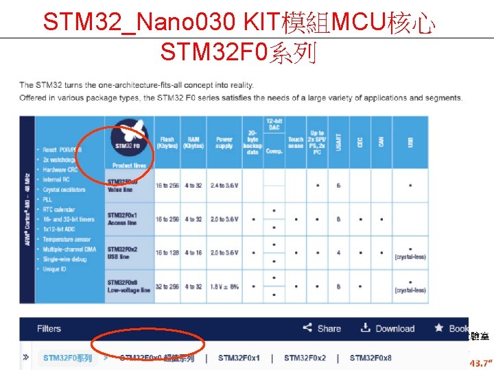 STM 32_Nano 030 KIT模組MCU核心 STM 32 F 0系列 