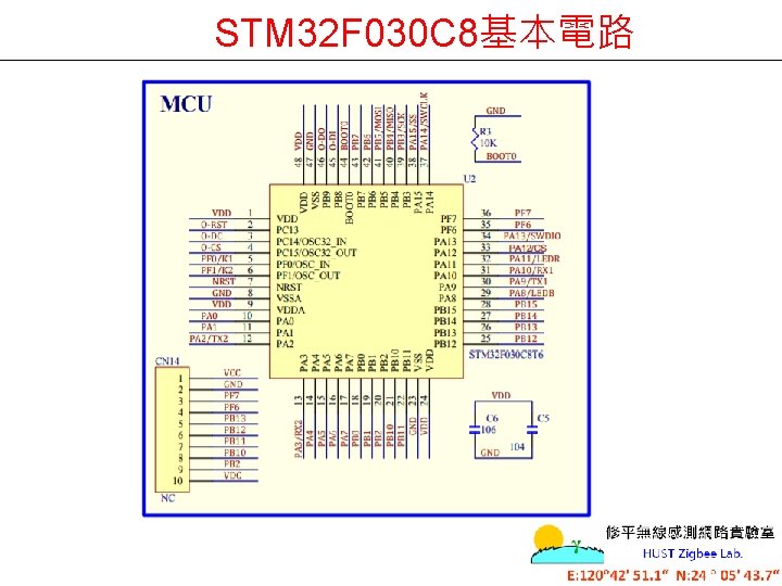 STM 32 F 030 C 8基本電路 