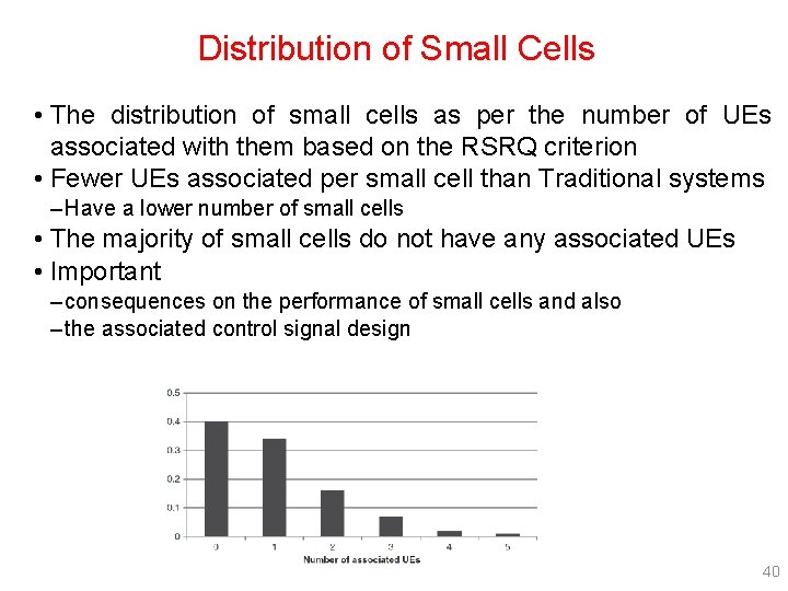 Distribution of Small Cells • The distribution of small cells as per the number
