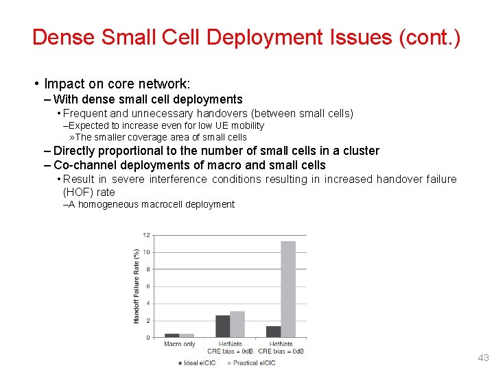 Dense Small Cell Deployment Issues (cont. ) • Impact on core network: – With