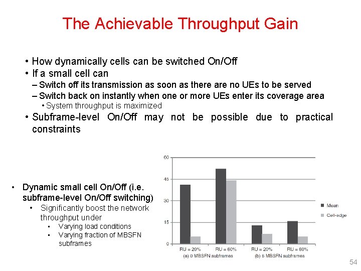 The Achievable Throughput Gain • How dynamically cells can be switched On/Off • If