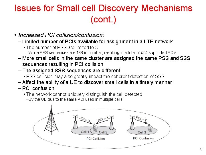 Issues for Small cell Discovery Mechanisms (cont. ) • Increased PCI collision/confusion: – Limited