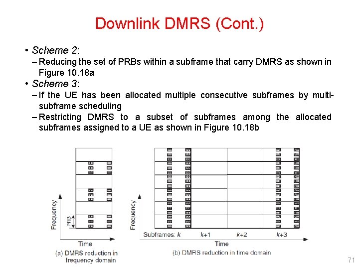 Downlink DMRS (Cont. ) • Scheme 2: – Reducing the set of PRBs within