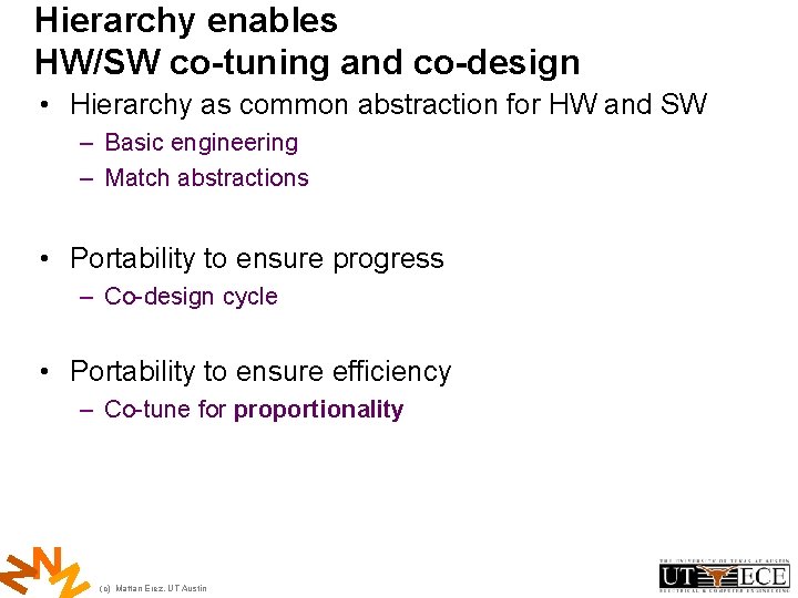 Explicit HW and SW Hierarchies HighLevel Abstractions for