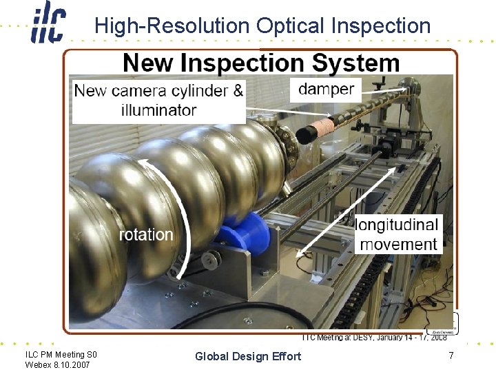 High-Resolution Optical Inspection ILC PM Meeting S 0 Webex 8. 10. 2007 Global Design