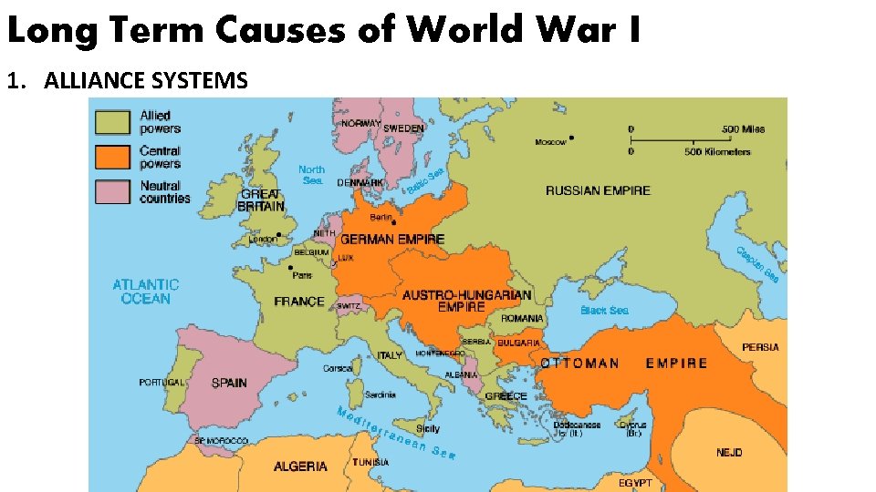 Long Term Causes of World War I 1. ALLIANCE SYSTEMS 