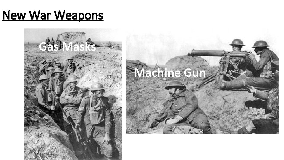New War Weapons Gas Masks Machine Gun 