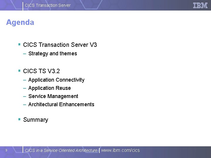 CICS Transaction Server Agenda § CICS Transaction Server V 3 – Strategy and themes