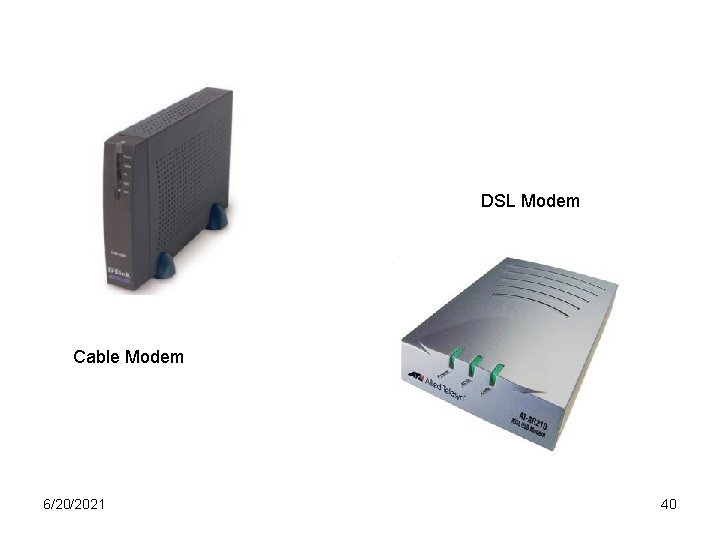 DSL Modem Cable Modem 6/20/2021 40 