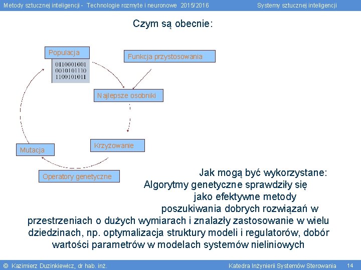 Metody sztucznej inteligencji - Technologie rozmyte i neuronowe 2015/2016 Systemy sztucznej inteligencji Czym są