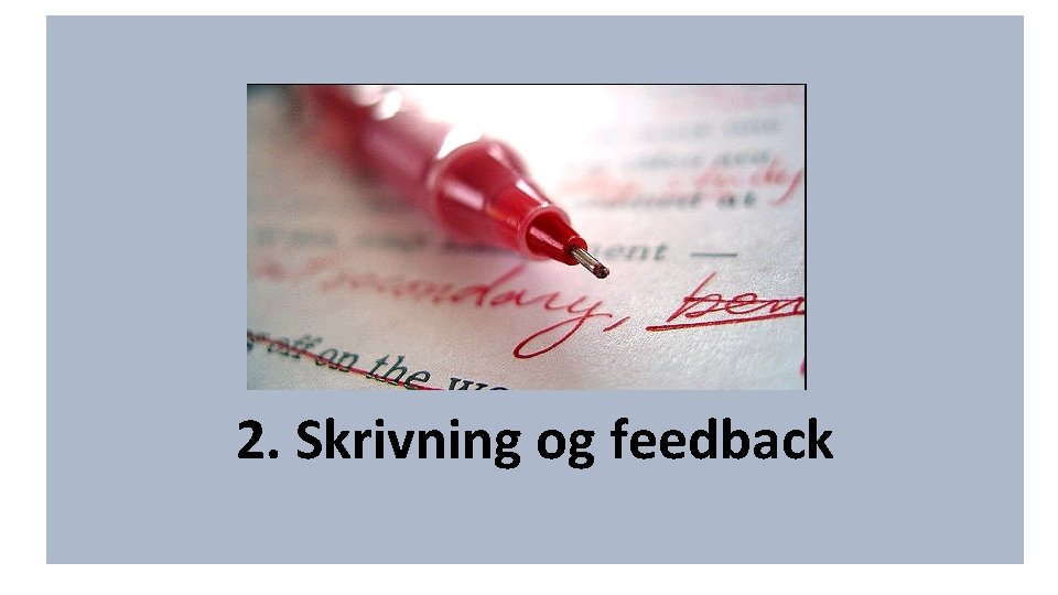 2. Skrivning og feedback 