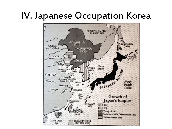 IV. Japanese Occupation Korea 