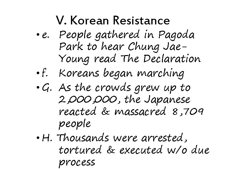 V. Korean Resistance • e. People gathered in Pagoda Park to hear Chung Jae.