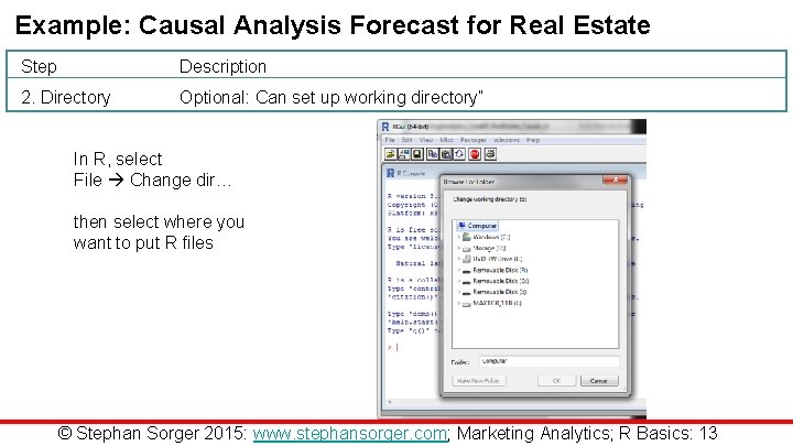 Example: Causal Analysis Forecast for Real Estate Step Description 2. Directory Optional: Can set