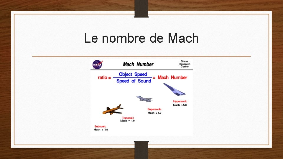 Le nombre de Mach 