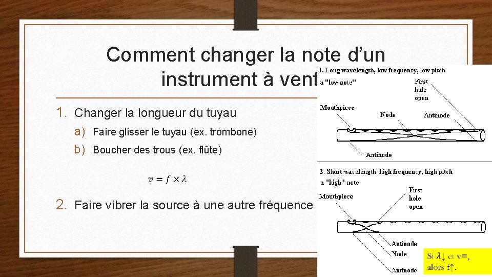 Comment changer la note d’un instrument à vent? 1. Changer la longueur du tuyau