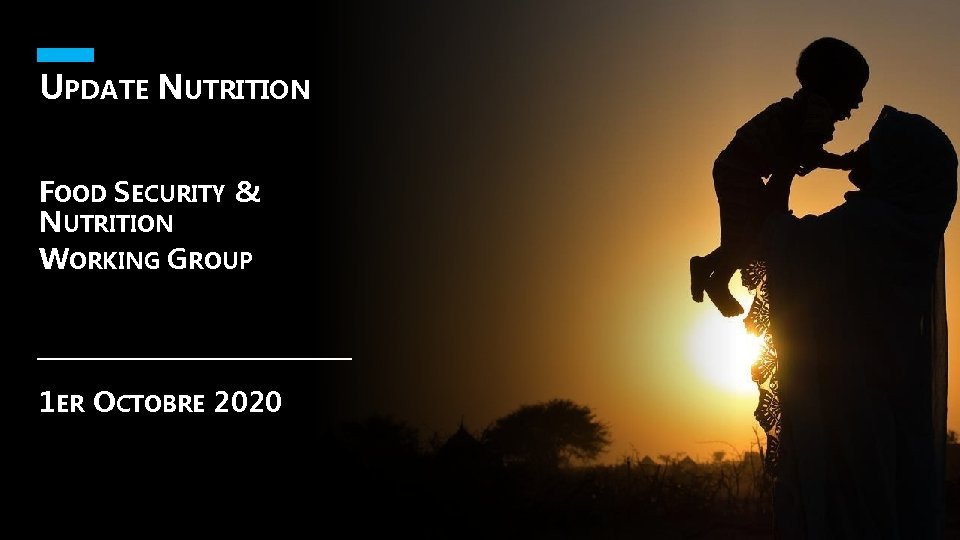 UPDATE NUTRITION FOOD SECURITY & NUTRITION WORKING GROUP 1 ER OCTOBRE 2020 