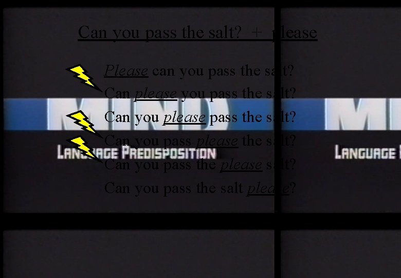 Can you pass the salt? + please Please can you pass the salt? Can