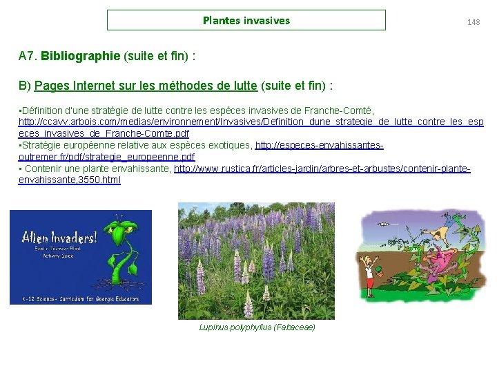Plantes invasives 148 A 7. Bibliographie (suite et fin) : B) Pages Internet sur