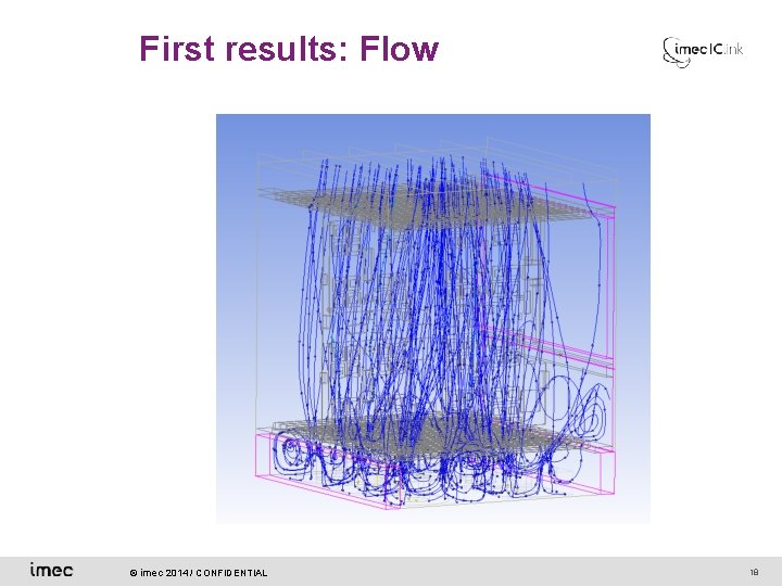 First results: Flow © imec 2014 / CONFIDENTIAL 18 