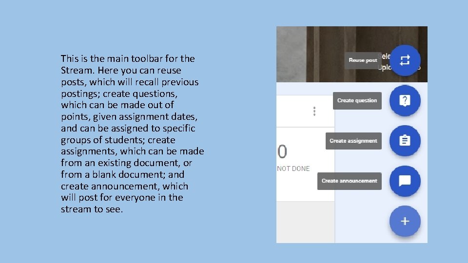 This is the main toolbar for the Stream. Here you can reuse posts, which This is the main toolbar for the Stream. Here you can reuse posts, which