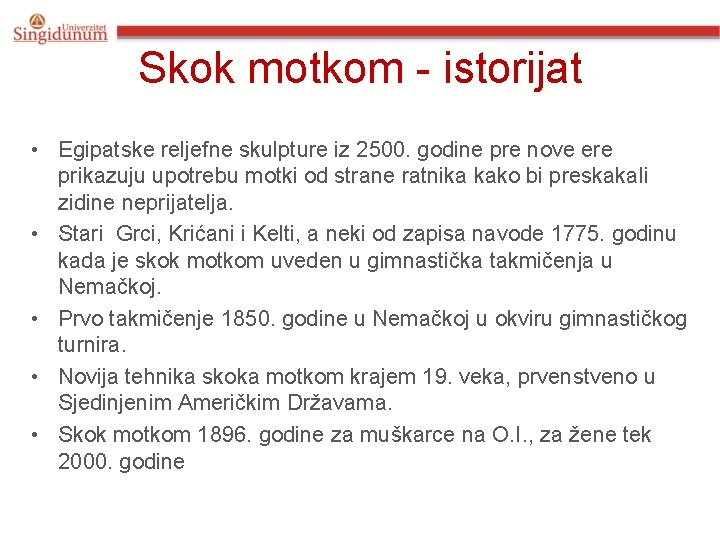 Skok motkom - istorijat • Egipatske reljefne skulpture iz 2500. godine pre nove ere