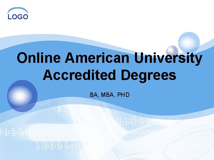 LOGO Online American University Accredited Degrees BA, MBA, PHD 