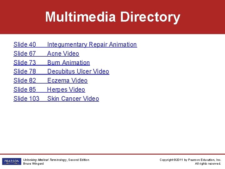 Multimedia Directory Slide 40 Slide 67 Slide 73 Slide 78 Slide 82 Slide 85