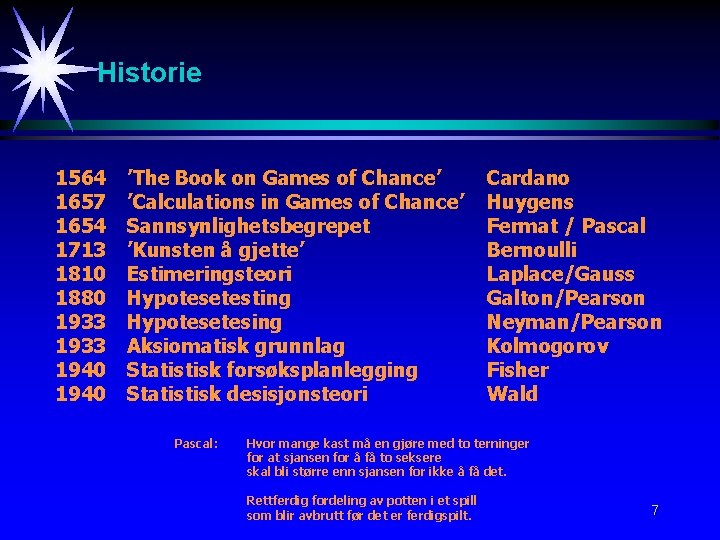 Historie 1564 1657 1654 1713 1810 1880 1933 1940 ’The Book on Games of