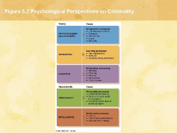 Figure 5. 2 Psychological Perspectives on Criminality 