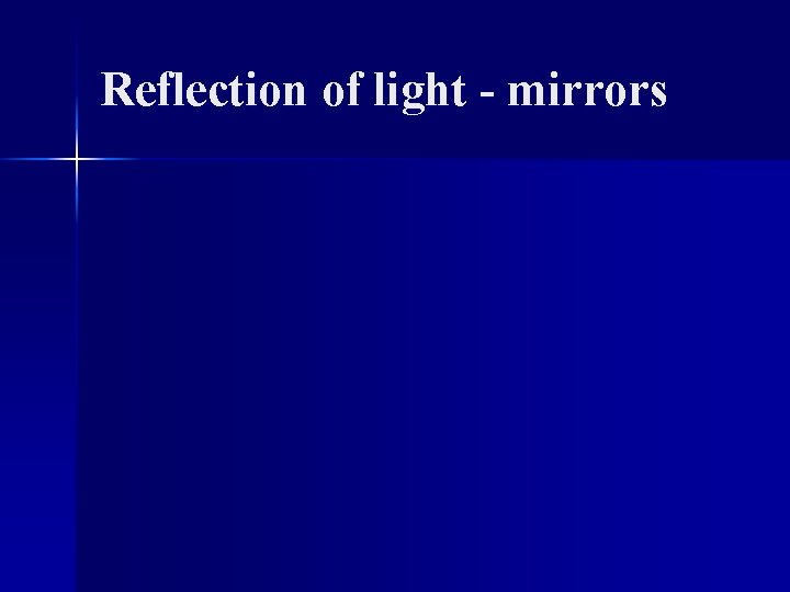 Reflection of light - mirrors 