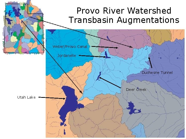 Provo River Watershed Transbasin Augmentations Weber/Provo Canal Jordanelle Duchesne Tunnel Deer Creek Utah Lake