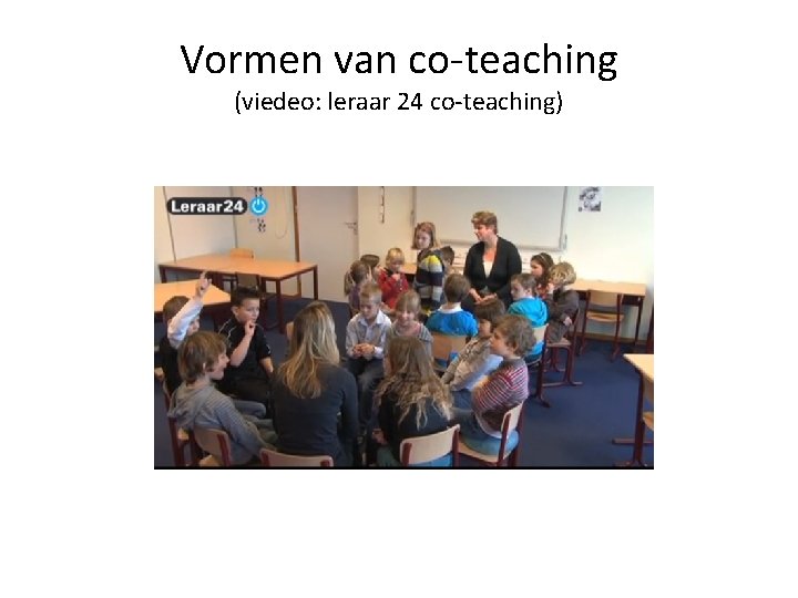 Vormen van co-teaching (viedeo: leraar 24 co-teaching) 