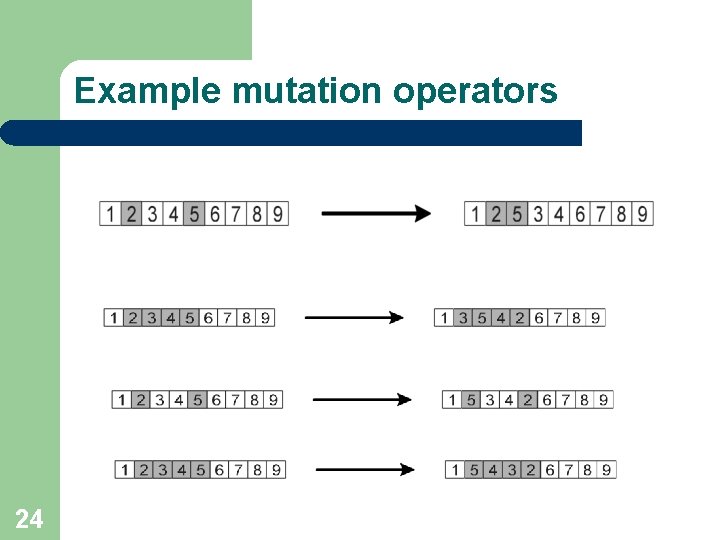 Example mutation operators 24 
