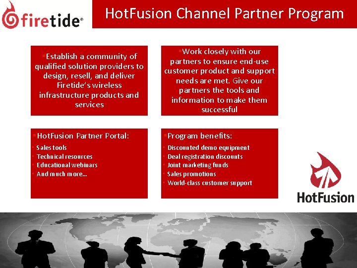 Hot. Fusion Channel Partner Program §Establish a community of qualified solution providers to design, Hot. Fusion Channel Partner Program §Establish a community of qualified solution providers to design,