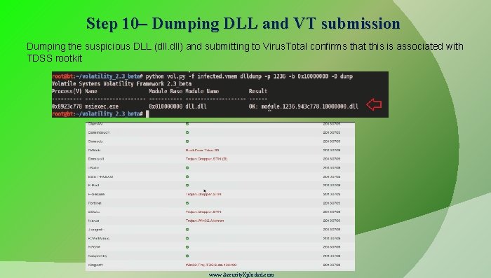 Step 10– Dumping DLL and VT submission Dumping the suspicious DLL (dll. dll) and