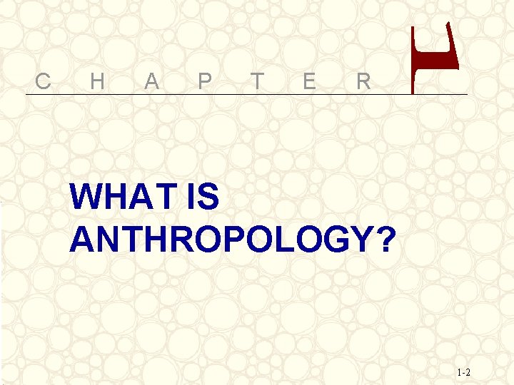 C H A P T E R WHAT IS ANTHROPOLOGY? 1 -2 