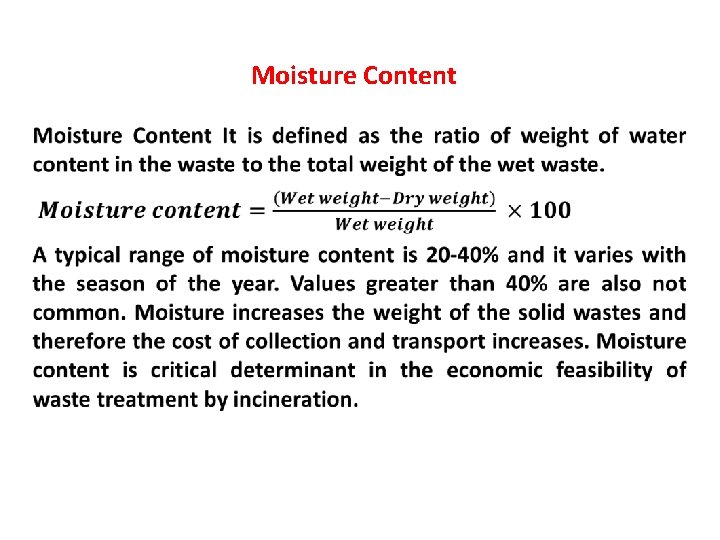 Moisture Content 
