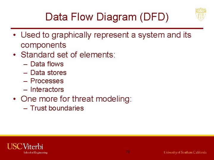 Data Flow Diagram (DFD) • Used to graphically represent a system and its components