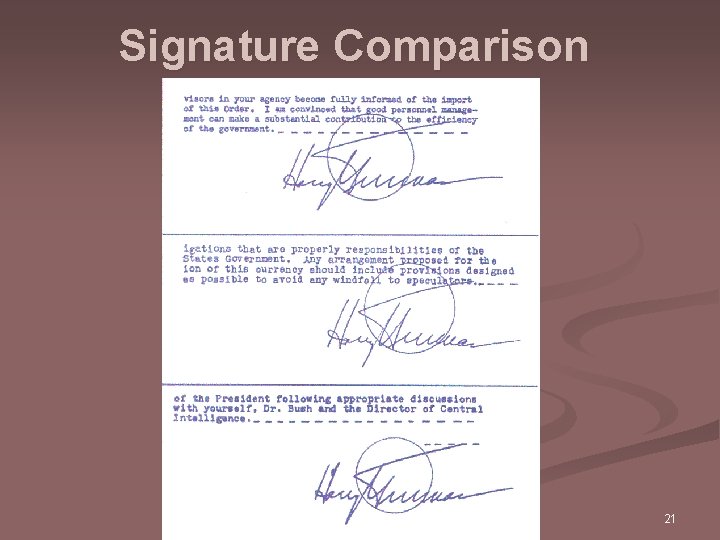 Signature Comparison 21 