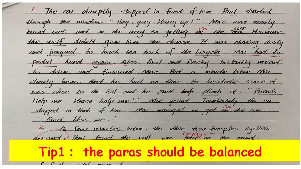 xuesheng Tip 1： the paras should be balanced 