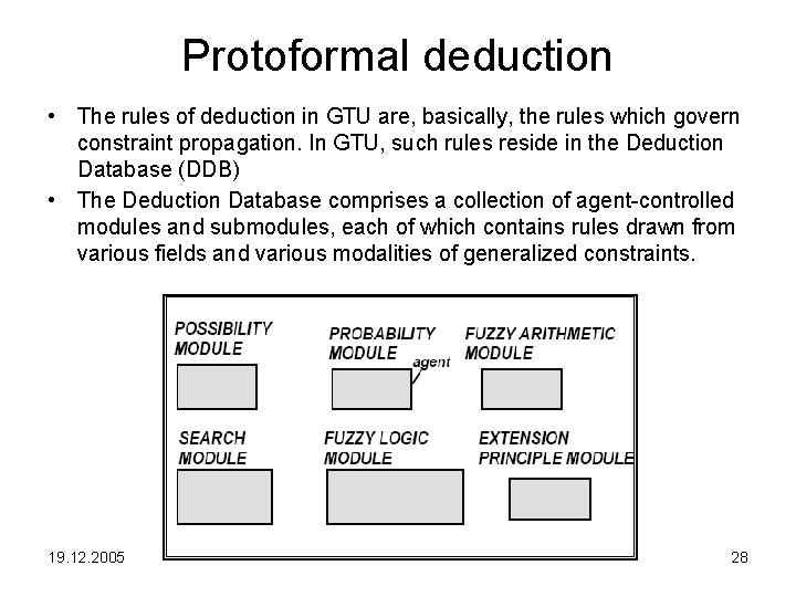 Protoformal deduction • The rules of deduction in GTU are, basically, the rules which