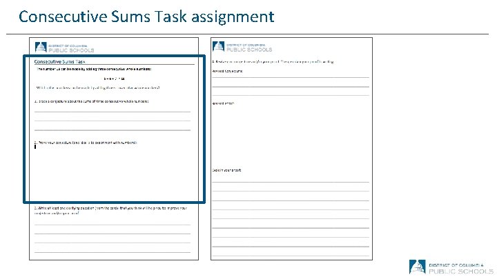 Consecutive Sums Task assignment 