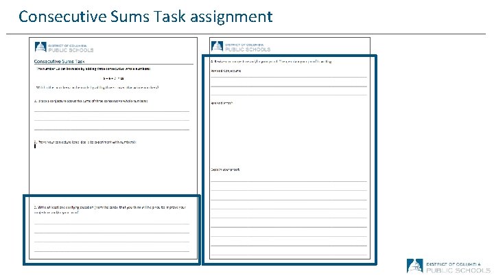 Consecutive Sums Task assignment 