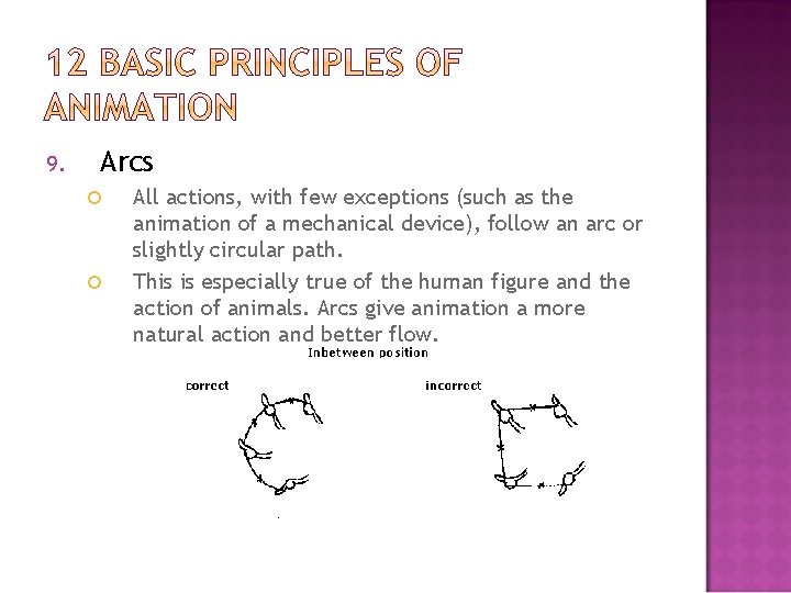 9. Arcs All actions, with few exceptions (such as the animation of a mechanical