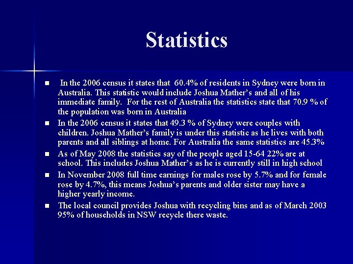 Statistics n n n In the 2006 census it states that 60. 4% of