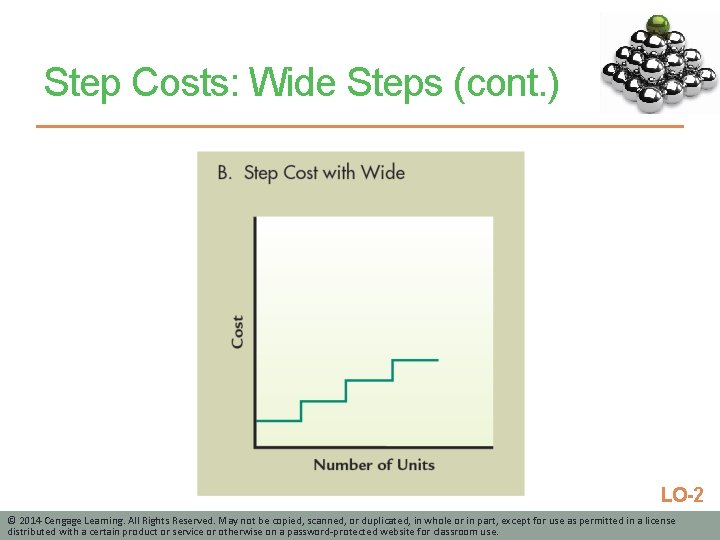 Step Costs: Wide Steps (cont. ) LO-2 © 2014 Cengage Learning. All Rights Reserved.