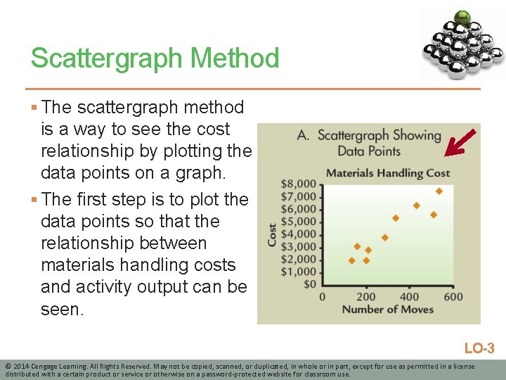 Scattergraph Method § The scattergraph method is a way to see the cost relationship